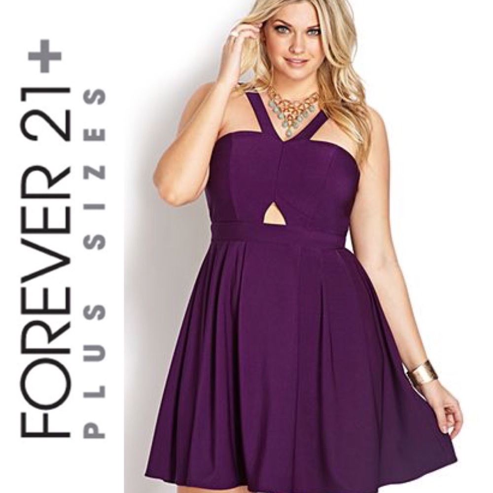 Forever 21+ Purple Cutout Dress